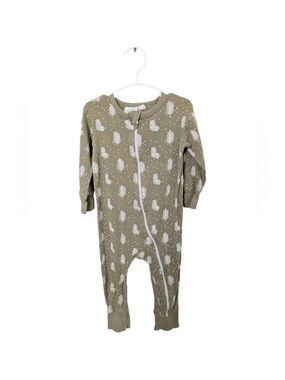 🇨🇦 Parade Cozy Olive Baby Romper with White Tree Design